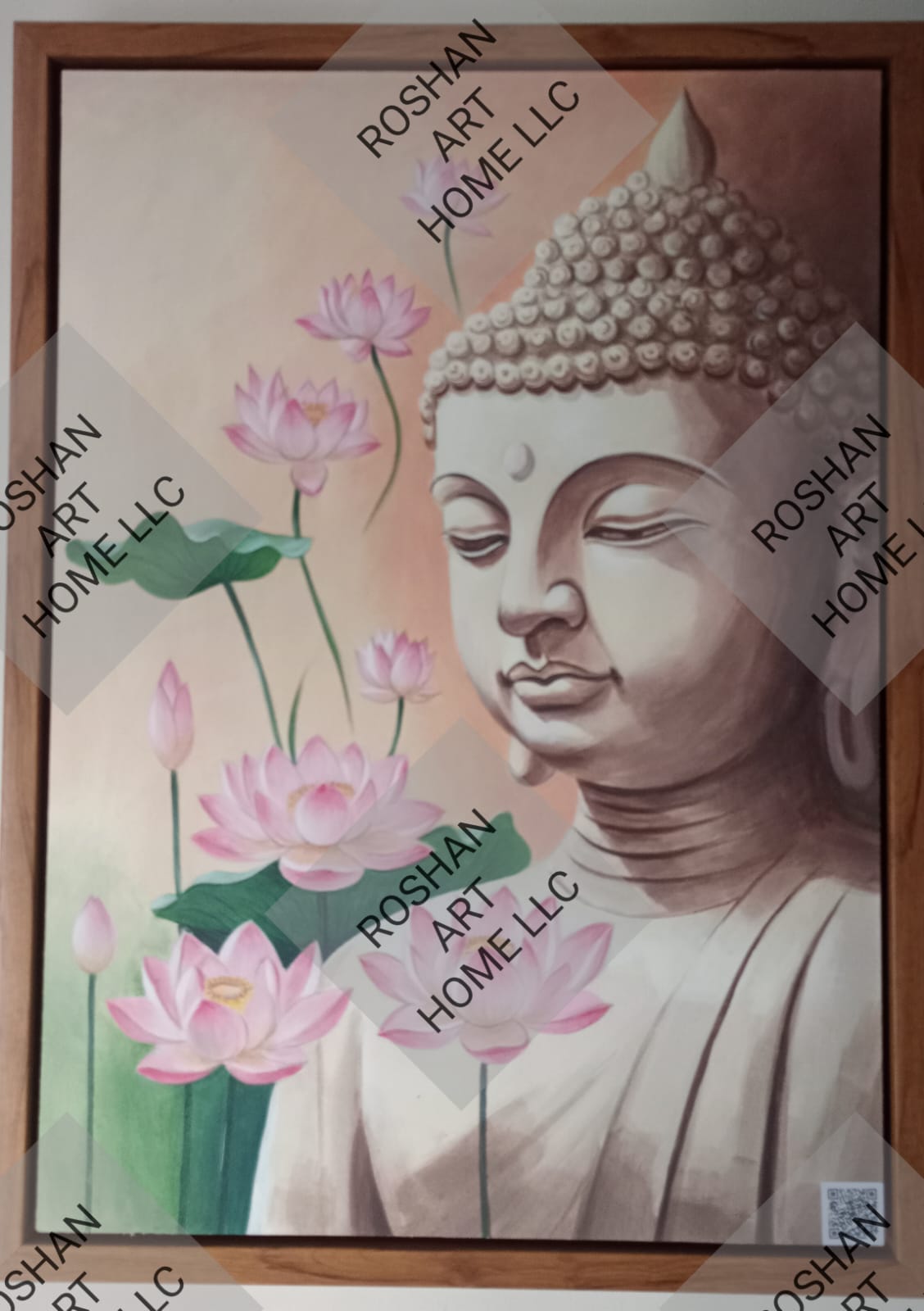 Gautama Buddha  with lotus flowers